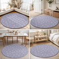 thumbnail image 4 of Round Rugs 5Ft, Purple Botanical Round Area Rug Washable Indoor Throw Carpet, Farmhouse Summer Floral Leaves Soft Non Slip Circle Rug for Cabinet Bathroom Home Decor Aesthetic, 4 of 8
