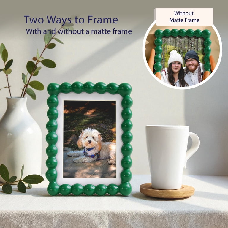 Mainstays Greenbrier Bubble Beaded 5x7 Picture Frame Matted to 4x6