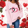 thumbnail image 7 of WTXUE Valentine Sweatshirt for Women Love Heart Graphic Sweatshirts Oversized Trendy Crewneck Pullover Comfortable Long Sleeve Shirts Fashion Casual Holiday Tops Pink L, 7 of 7