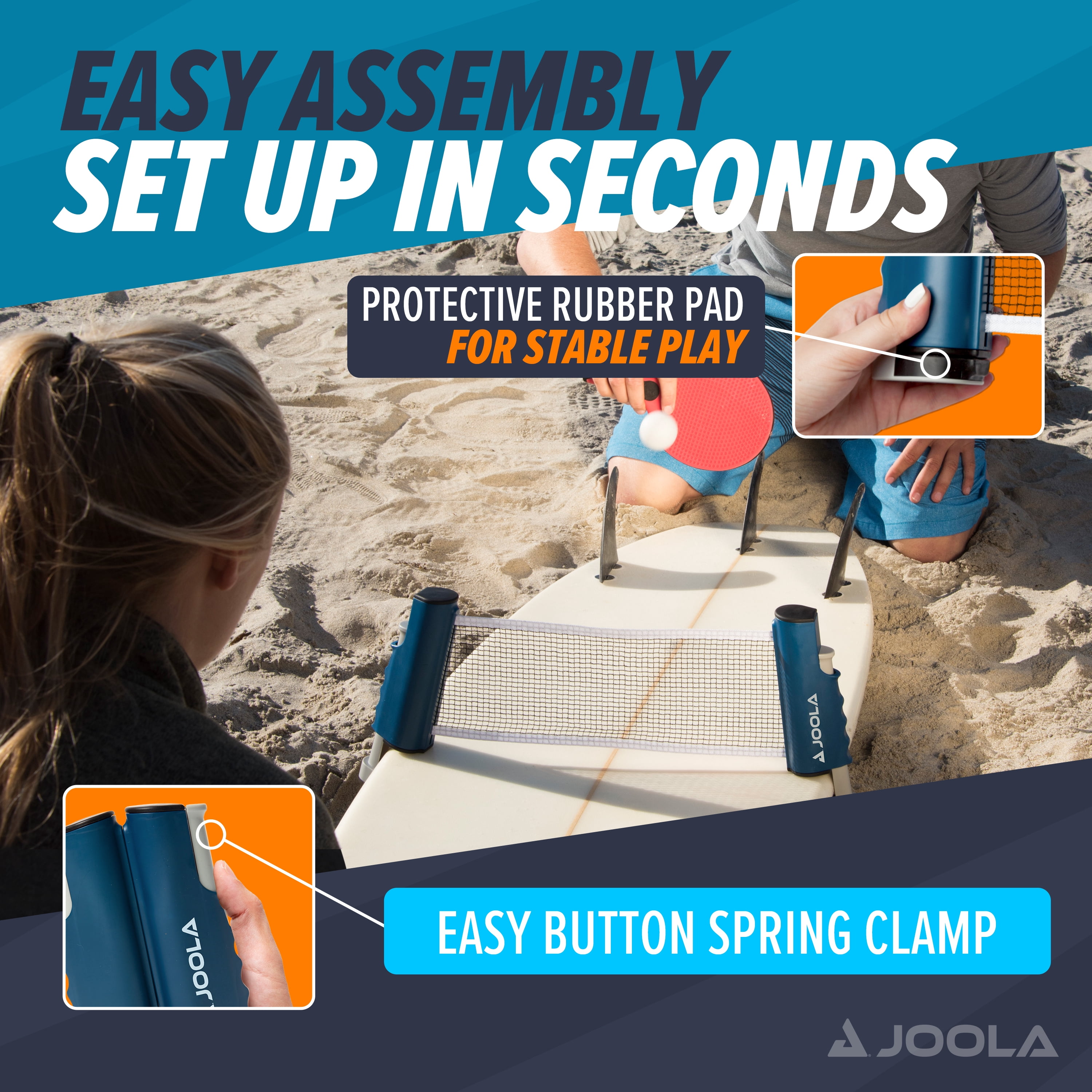 JOOLA Retractable Portable Table Tennis Net