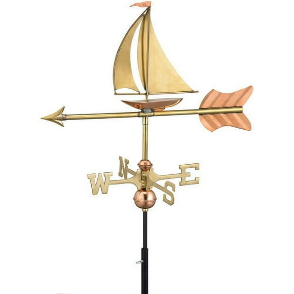 Good Directions 8803PG Sailboat Garden Weathervane with Garden Pole, Pure Copper