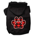 thumbnail image 3 of Pet Dog  Cat Hoodie Screen Printed, "Red Argyle Paw", 3 of 10
