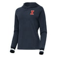 thumbnail image 2 of Women's Antigua Heather Navy Illinois Fighting Illini Trek Pullover Hoodie, 2 of 3
