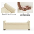 thumbnail image 3 of 57" Faxu Leather Storage Bench Upholstered Flared Arms Bed Foot Stool Entryway Hallway Bedroom Ivory, 3 of 6