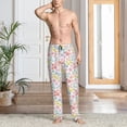 thumbnail image 2 of Balery Retro Floral Pantalones de pijama para hombre, pijama ultraligero, pantalón de descanso-Small, 2 of 6
