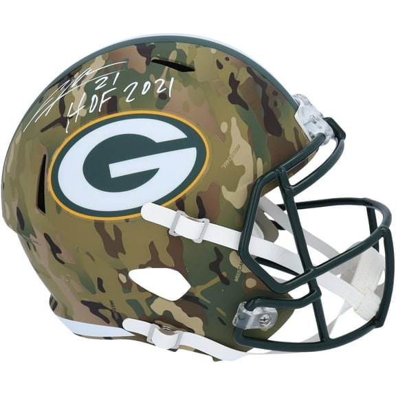 Charles Woodson Green Bay Packers Autographed Riddell Camo Alternate Speed Replica Helmet with "HOF 2021" Inscription - Fanatics Authentic Certified