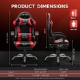 thumbnail image 4 of JONPONY Big and Tall Gaming Chair, Ergonomic Design, Gamer Chair PU Leather with Footrest and Lumbar Support, High Back Office Chair Support 8 Hours Long Sitting, Computer Chair,Black RED, 4 of 10