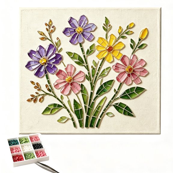 Cottage Garden Mosaic DIY Kit, Watering Can Mosaic Art Kit, Relaxing Art Project, Creative Gift, Women Teens Craft Lovers