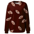 thumbnail image 4 of BODOAO Womens Sparkle Football Sequin Rugby Sweatshirt Game Day Y2K Crewneck Oversized Shirt Long Sleeve Loose Pullover Women's Casual Convention for Tarot and Brews Classic Sweatshirt Wine L, 4 of 5