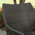 thumbnail image 3 of Meg Outdoor 6 Piece Acacia Wood Dining Set with Wicker Stacking Chairs, Teak Finish, Multibrown, 3 of 12