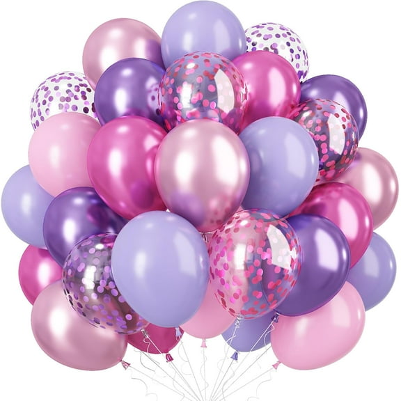 60 Pcs 12 Inch Pink Sand White Balloons, Metallic Gold Nude Cream Balloon for Girls Women Birthday Pastel Bridal Shower Boho Wedding Baby Shower Engagement Party Decoration-Pink Purple