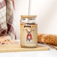 thumbnail image 3 of Happy Thanksgiving Chinese Crested with Turkey Pumpkins Autumn Vibes 16oz Glass Cup Mug Dog Lover Glass Can with Bamboo Lid and Straw - 12018, 3 of 5