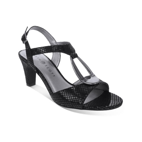 Karen Scott Womens Danee Patent Open Toe Heels