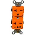 thumbnail image 1 of Isolated Ground Duplex Receptacle Orange 20A-250V, 1 of 1