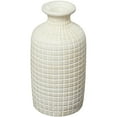 thumbnail image 2 of Studio 350 Cream Ceramic Textured Geometric Decorative Vase with Checkered Pattern - 8"W, 16"H, 2 of 5