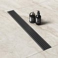 thumbnail image 2 of WEBANG 60 Inch Shower Linear Black Drain Rectangular Floor Drain with Accessories Square Hole Pattern Cover Grate Removable SUS304 Stainless Steel CUPC Certified Matte Black, 2 of 4
