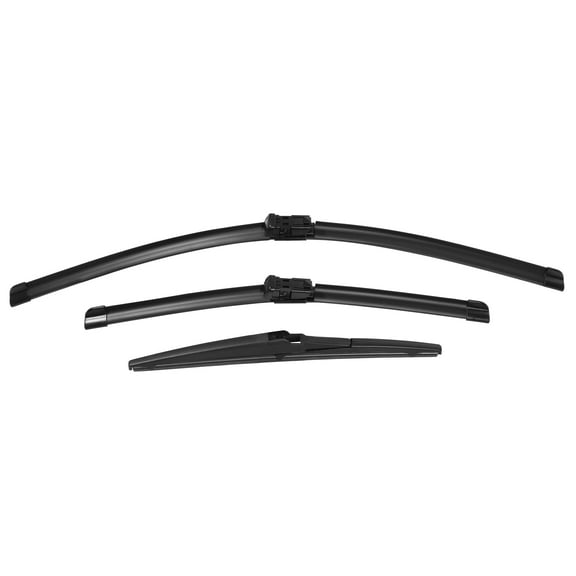 Unique Bargains 3 Pcs 24" 16" 12" Front Rear Windshield Wiper Blade for Chevrolet Spark 2013-2015 with Top-Lock Black