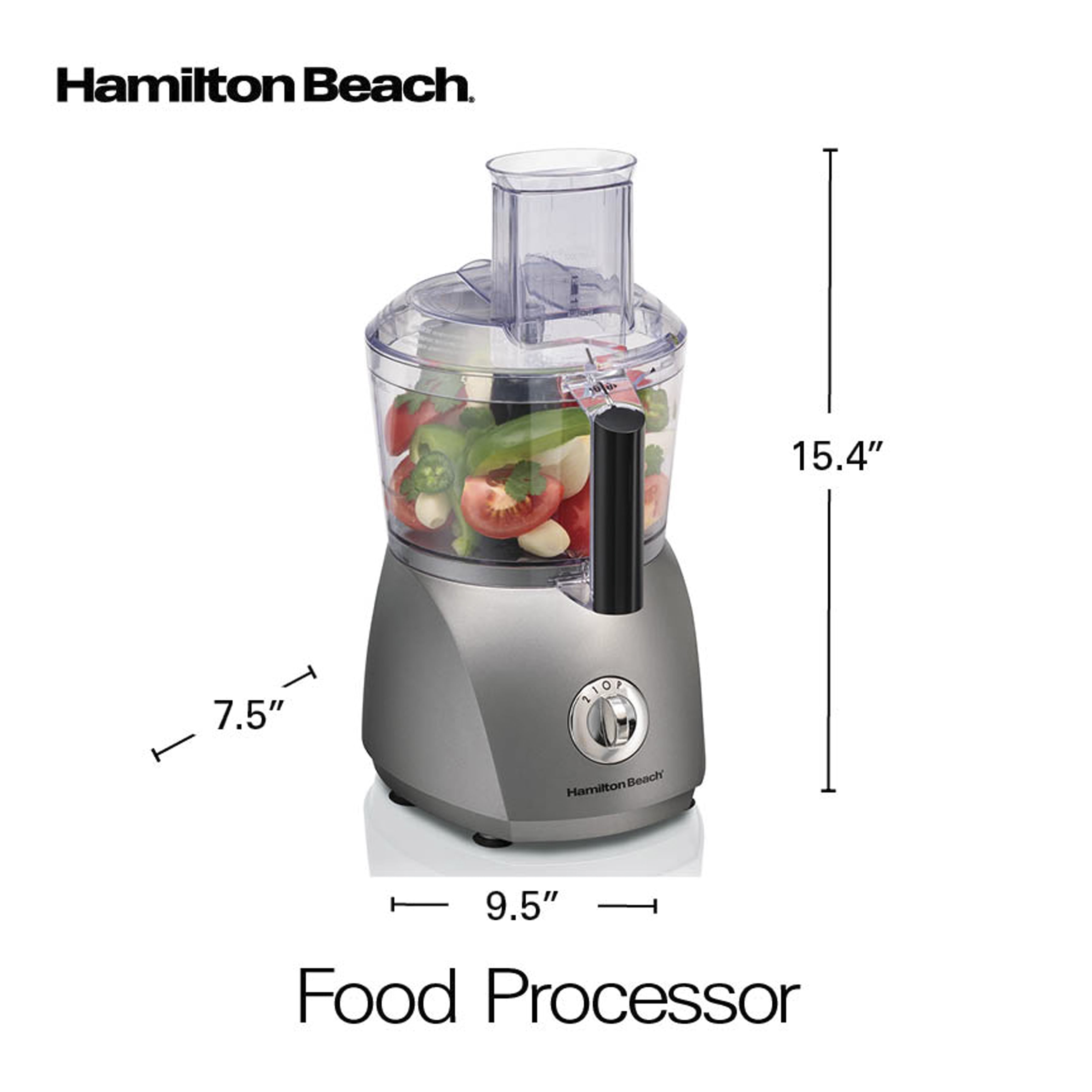 Hamilton Beach Food Processor ＆ Vegetable Chopper for Slicing, Shredding,  Mincing, and Puree, 10 Cups Veggie Spiralizer makes Zoodles and R並行輸入 
