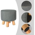 thumbnail image 4 of H&B Luxuries Fabric Round Padded Ottoman Foot Rest Stool, Gray ST-OPFS6, 4 of 8