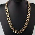 thumbnail image 4 of EOEMY 12/15mm Heavy Polished Women Men Chain Curb Stainless Steel Necklace Or Bracelet-Silver Gold-12mm-36Inch Or 91Cm, 4 of 8