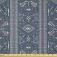 thumbnail image 2 of Ambesonne Oriental Fabric by the Yard Microfiber, Traditional Eastern Motifs, 5 Yards, Dark Indigo Mauve, 2 of 2