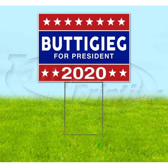 Buttigieg For President 2020 (18" x 24") Yard Sign, Includes Metal Step Stake