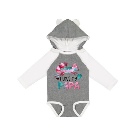 

Inktastic I Love My Papa Pink and Blue Fox with Hearts Gift Baby Boy or Baby Girl Long Sleeve Bodysuit