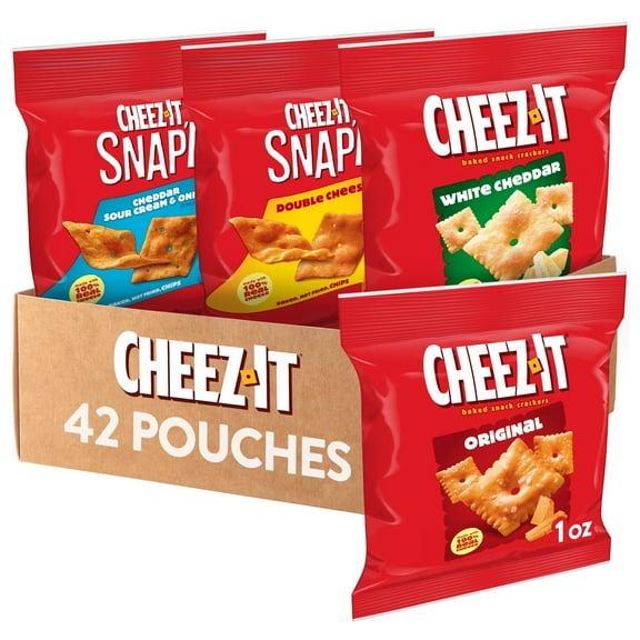 Cheez-It Variety Pack Cheese Crackers, Baked Snack Crackers, 42 Count