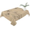 thumbnail image 2 of Black Khaki Table Cloth Waterproof Tablecloths, Spring Flora Tablecloth Dining Table Cover for Kitchen Party Tabletop Outdoor, Rectangle Tablecloth 60x102 Inch, 2 of 9