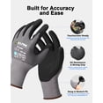 thumbnail image 2 of Dulfine  Safety Work Gloves for Men & Women, Microfoam Nitrile Coated Nylon Black Grip for General Purpose, 12 Pairs, 2 of 8
