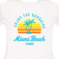 thumbnail image 4 of Inktastic Summer Enjoy the Sunshine Miami Beach Florida in Blue Boys or Girls Long Sleeve Baby Bodysuit, 4 of 5