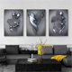 thumbnail image 1 of Art Modern Poster Set of 3 - 3D Metal Figure Statue Art Love Heart Kiss Pictures Wall Art Decoration - Without Frame - Wall Decoration Wall Living Roo, 1 of 5