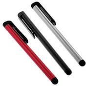PREMIUM Stylus Compatible with Android Windows/PC/Tablet with Custom Capacitive Touch 3 Pack! (BLACK SILVER RED)