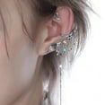 thumbnail image 6 of Stylish Fishtail Bone Ear Jewelry Lightweight Alloy Ear Clip With Tassels Not Piercing Needed Versatile, 6 of 8