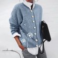 thumbnail image 2 of Lolmot Oversized Sweaters for Women Fashion Casual Thickened Dandelion Printed Casual Loose Button Down Round Neck Long Sleeve Open Front Knit Cardigan Sweaters, 2 of 5