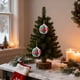 thumbnail image 5 of Adornos navideños, adornos envueltos en tela, bolas decorativas de cuadros con cuerda colgante, 6 cm para árbol navideño, celebración navideña, 5 of 6