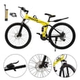 thumbnail image 2 of 26" wheels 27 speed double disc brake folding mountain bike MTB for adults Yellow, 2 of 18