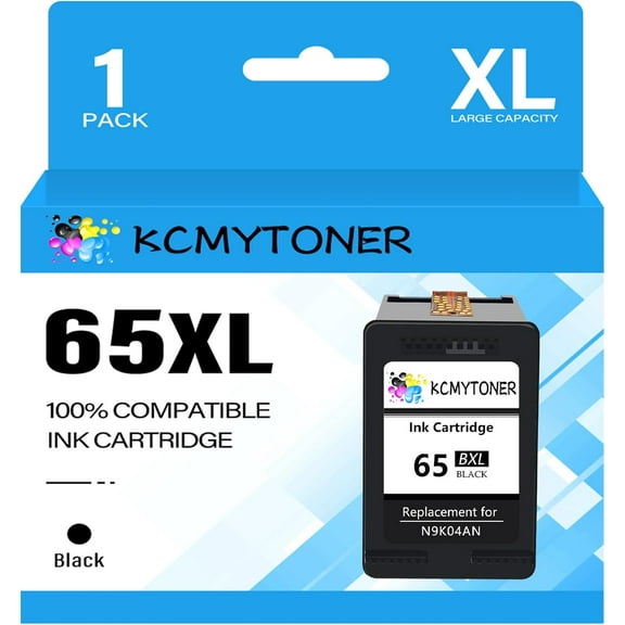 High Yield Ink Cartridge Compatible for HP 65XL 65 XL 65BXL N9K04AN Envy 5052 5055 5058 Deskjet 2624