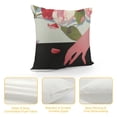 thumbnail image 4 of YINGXI Throw Pillow Covers Colorful and Roses Black and White Stripes Flowered Pink Abstract Decorative Pillow Case Home Decor Square 12x12in, 4 of 5