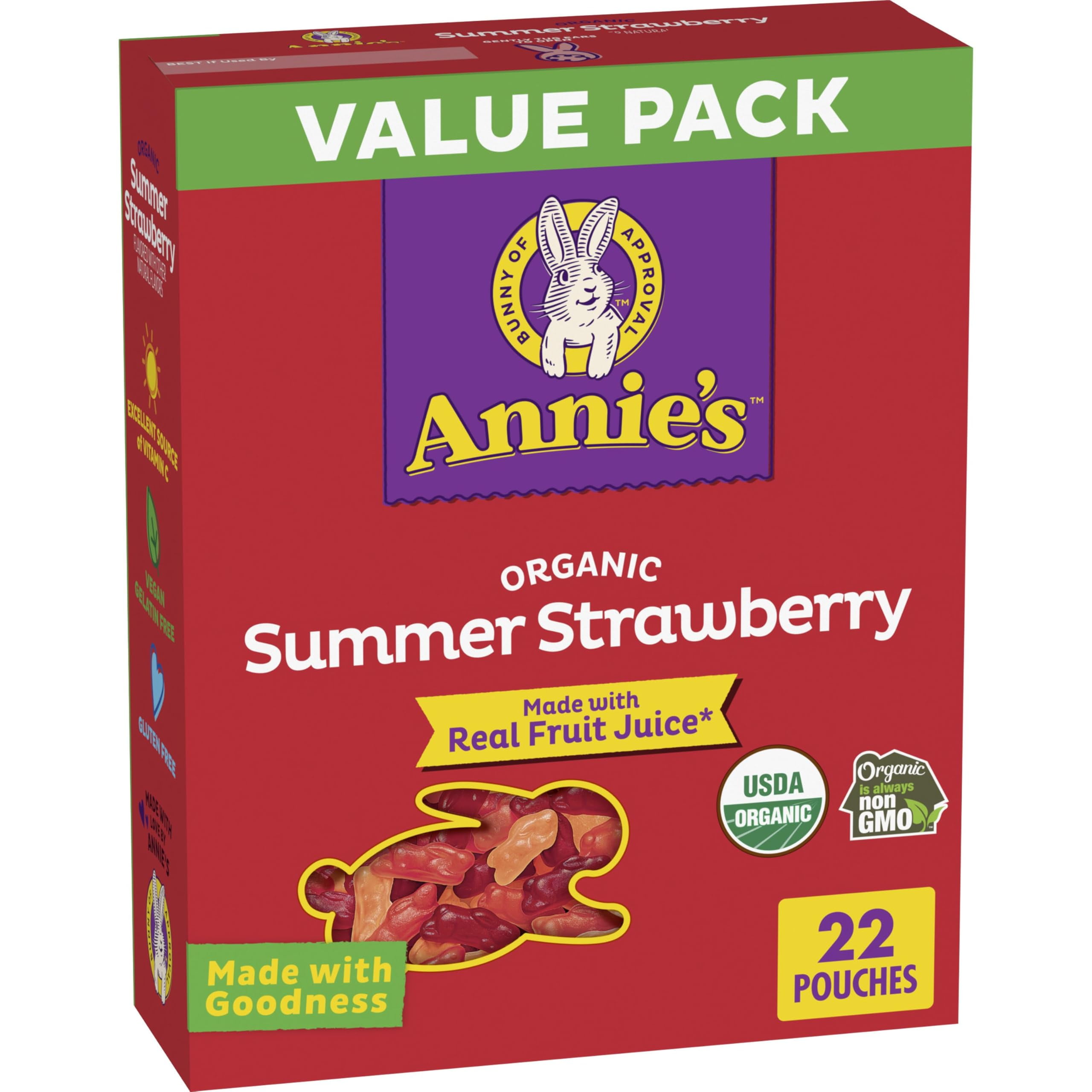Annie's Organic Kids Lunch Box Snack - Swirly Strawberry Fruit