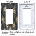 thumbnail image 3 of Yayeee Rocker Switch Wall Plate 2-Gang 4.7"x4.6" Home Decorative Outlet Cover, Peacock Feathers Pattern, 3 of 6