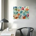 thumbnail image 4 of Nawypu  - Watercolor Teal Coral Wall Decor Bedroom Canvas Art Aqua Orange Flower Canvas Print Poppy Painting Artwork Modern Living Room Pictures Wall Decoration, 4 of 6