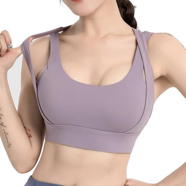 Sujetadores deportivos de alto impacto para mujer, sujetador deportivo acolchado con tiras, espalda cruzada, sujetadores de yoga