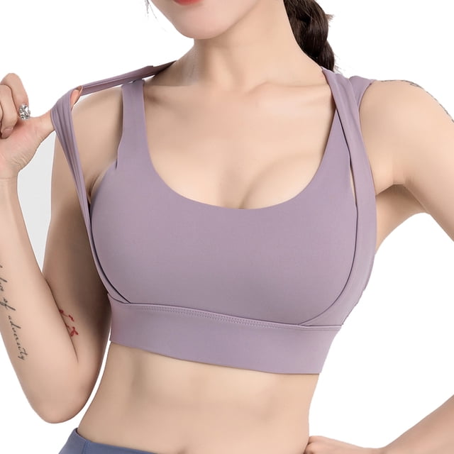 Sujetadores deportivos de alto impacto para mujer, sujetador deportivo acolchado con tiras, espalda cruzada, sujetadores de yoga