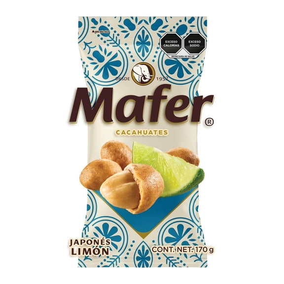 Cacahuates Mafer japonés tostado con limón de 170 g