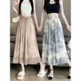 thumbnail image 4 of Falda de cintura alta de gasa de estilo nuevo 2024 para mujer, falda tipo paraguas larga de corte A adelgazante de verano, 4 of 5