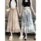 thumbnail image 4 of Falda de cintura alta de gasa de estilo nuevo 2024 para mujer, falda tipo paraguas larga de corte A adelgazante de verano, 4 of 5