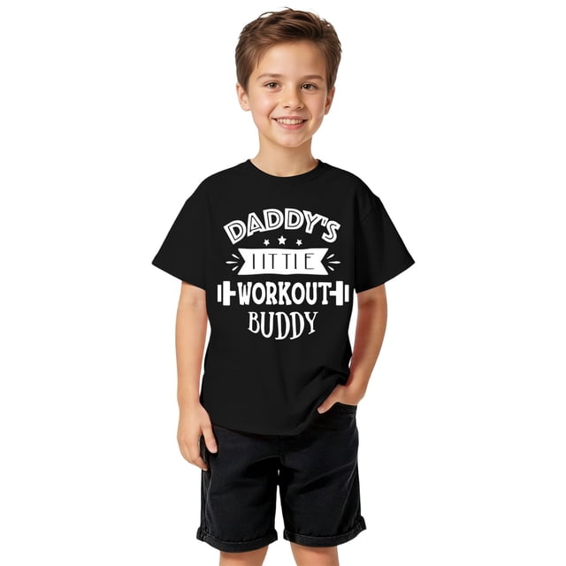 FYEGRE T-Shirt à Manches Courtes pour Garçons avec Imprimé Graphique, Col Rond Décontracté, T-Shirt Doux, Léger, Respirant, Confortable, Haut de Tous les Jours pour Enfants, Convient pour Jouer, Extérieur, École, Quotidien, Noir, 4-5 Ans