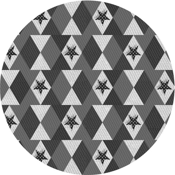 Ahgly Company Indoor Round Patterned Gray Cloud Gray Area Rugs, 6' Round