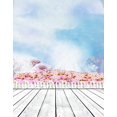 thumbnail image 1 of BSDHOME Polyester 5x7ft Wooden Floor Flowers Blue Sky Photography Backdrops Photo Props Studio Background, 1 of 2